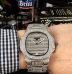 Iced Out Patek Philippe Nautilus Replica watch Quartz Movement